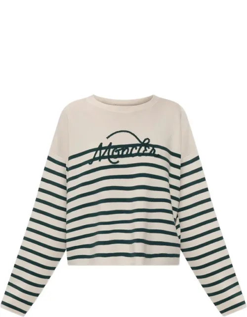 Logo-embroidered Striped Sweater