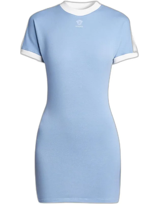 La Vacanza Medusa Logo Stretch Cotton T-shirt Dress