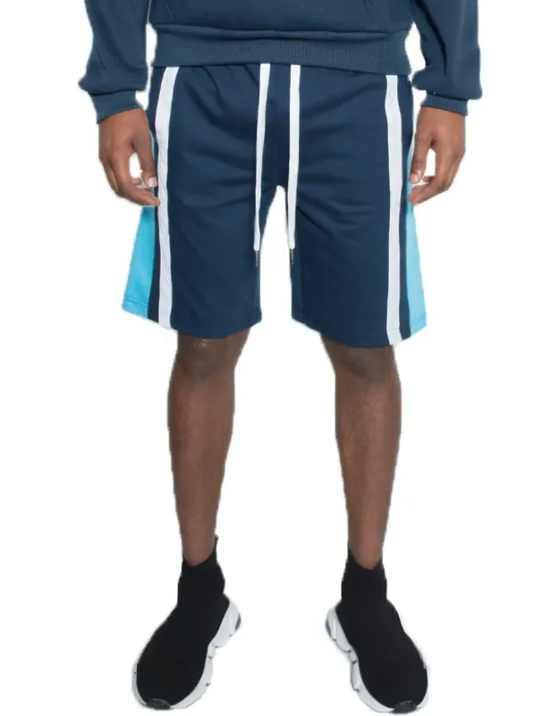 Color Block Stripe Sweat Shorts