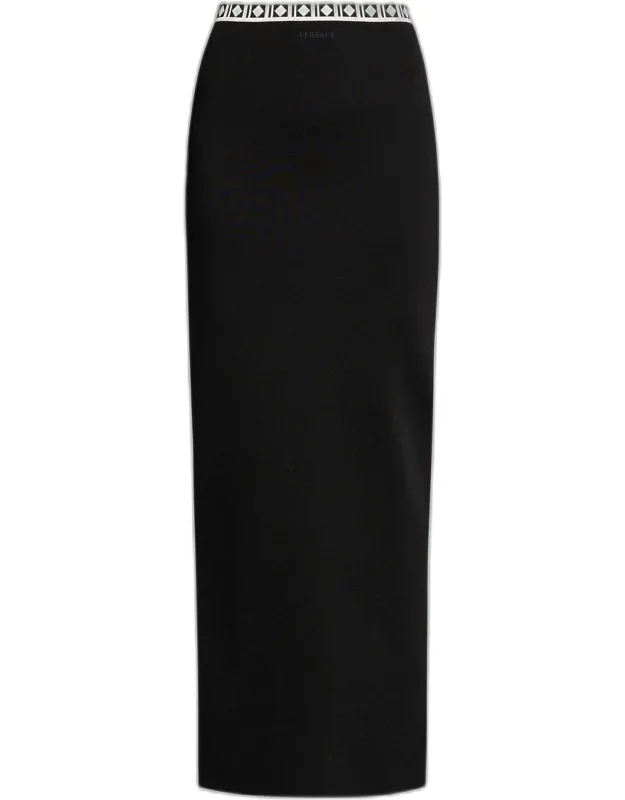 Graphic Trim Maxi Skirt