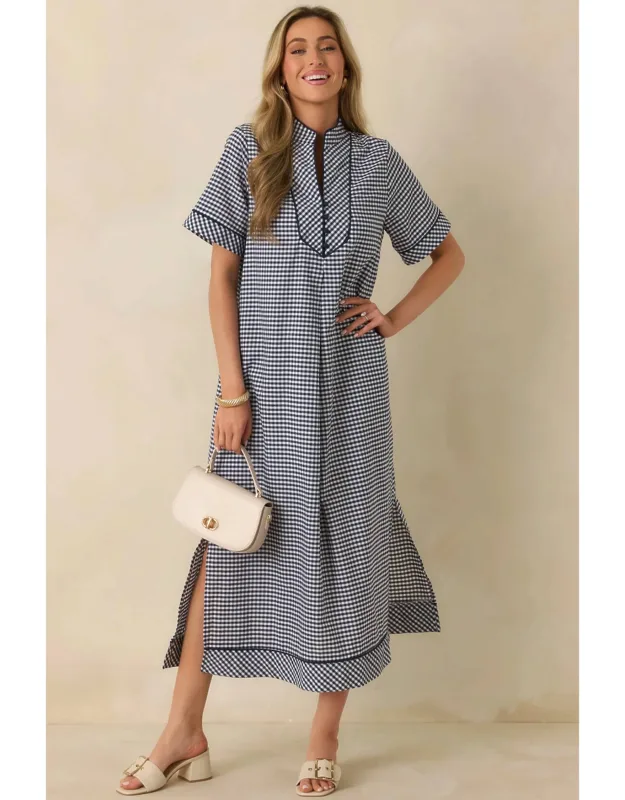 Sleeveless Gingham Maxi Dress