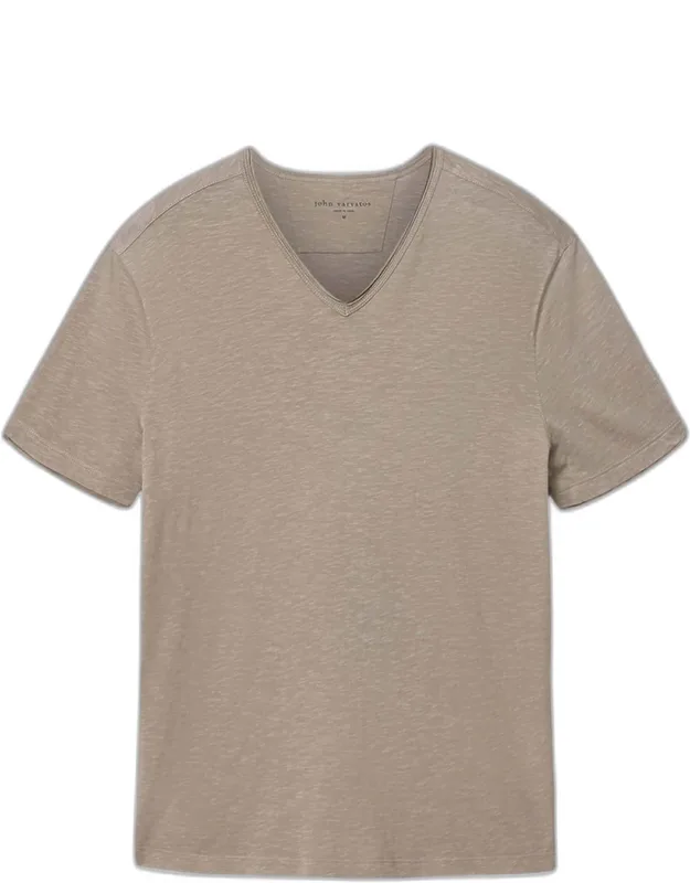 Miles Raw-edge Organic Cotton V-neck T-shirt