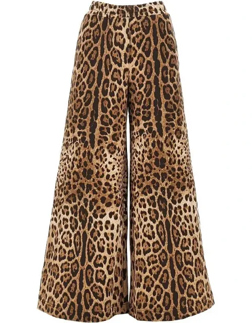 Wide-leg Pants With Leopard Print