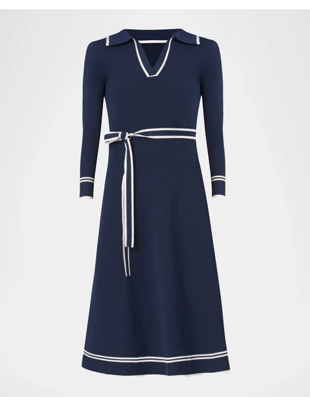 Tie-waist A-line Midi Dress