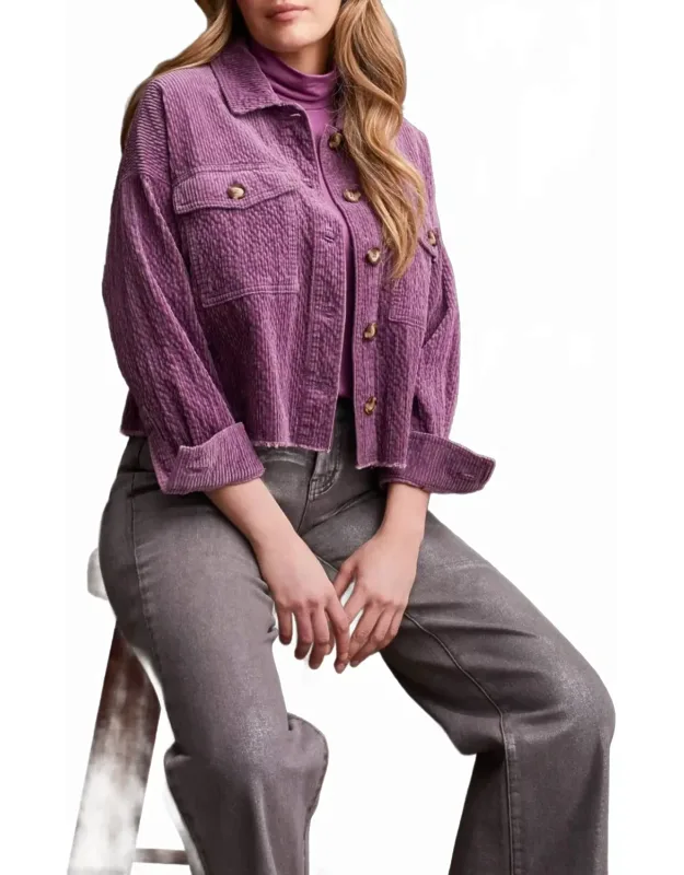 Crop Corded Denim Jacket