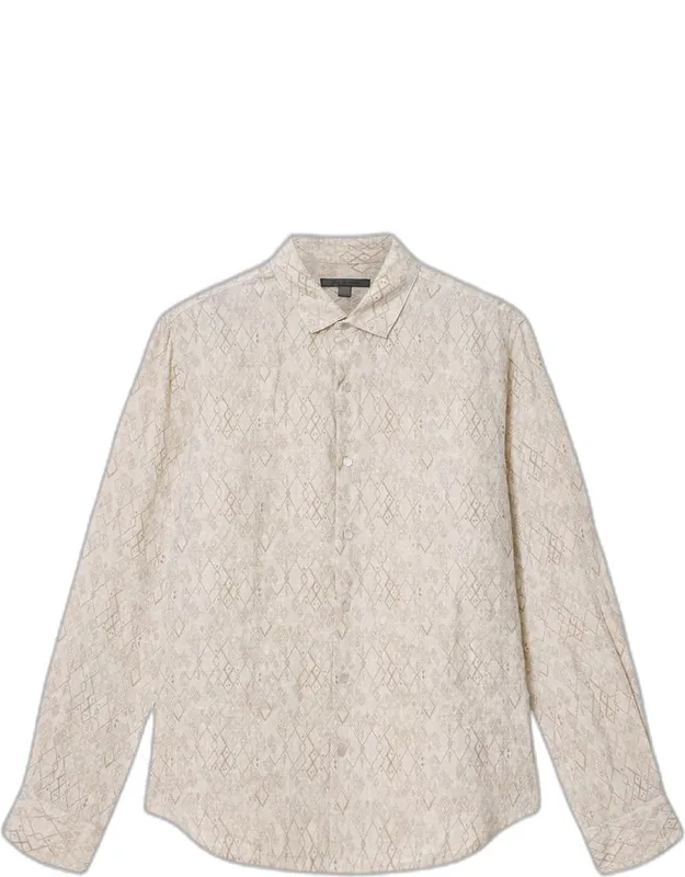 Thompson Linen Geometric Button-down Shirt