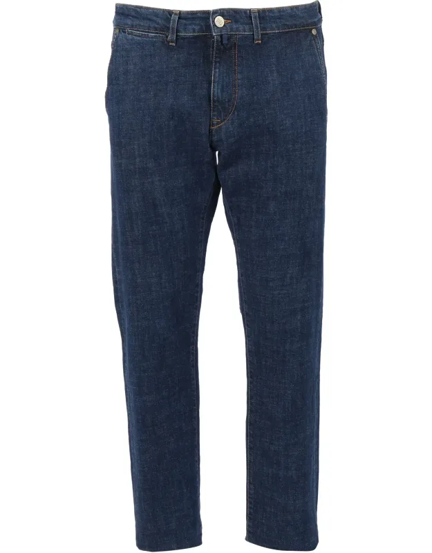 Straight-leg Denim Jeans With Five-pocket Design