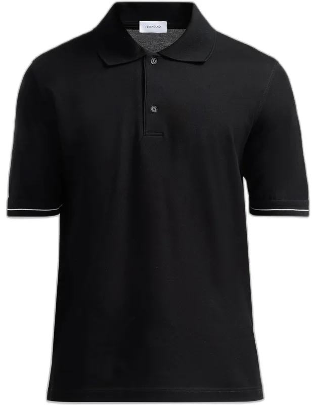Cotton Pique Short-sleeve Polo Shirt