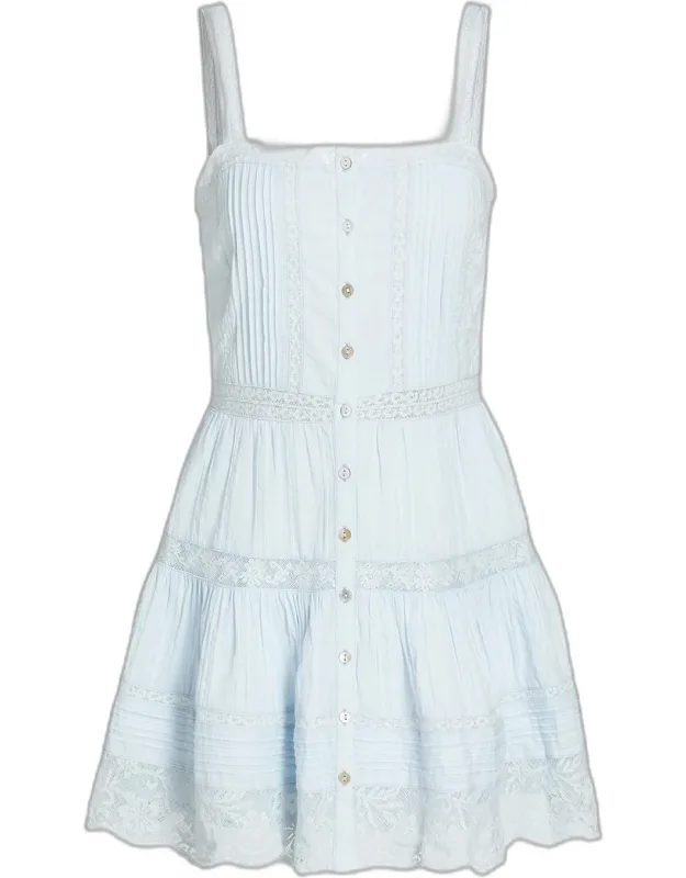 Lace Cotton Tiered Minidress