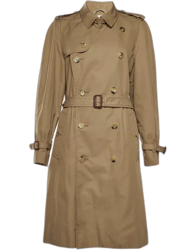 Sequined Tiger Detail Gabardine Double Breasted Trench Coat