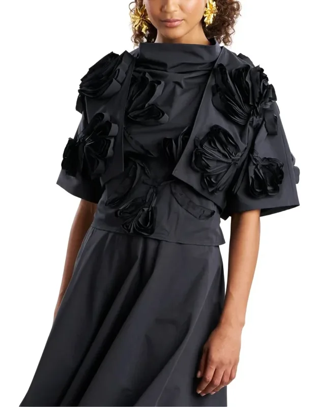 Tech Taffeta 3d Embroidered Bolero