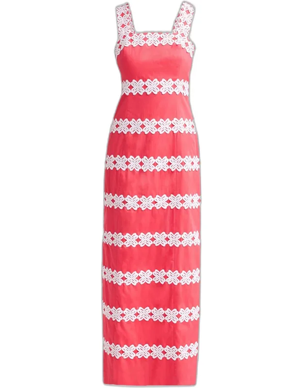 Davis Lace Cotton Dobby Maxi Dress