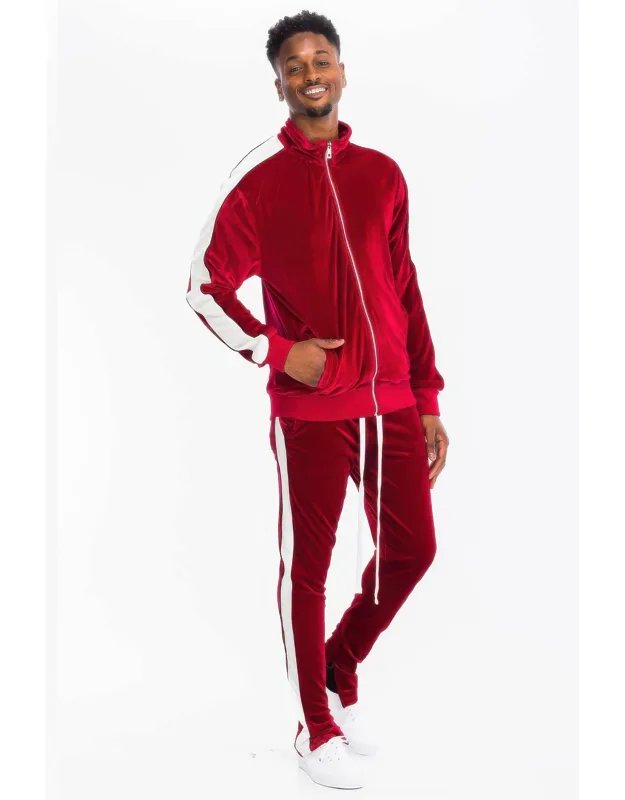 Velour Track Jacket And Track Pants Set