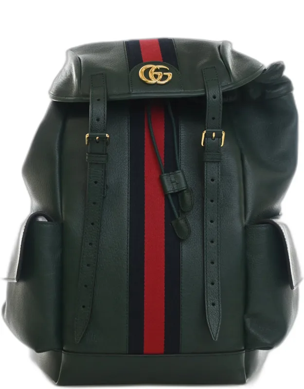 Ophidia Medium Grained Calfskin Leather Backpack Bag