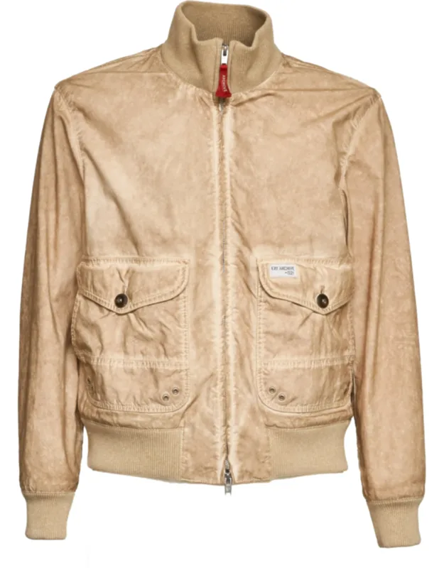 Ribbed Trim Bomber Jacket