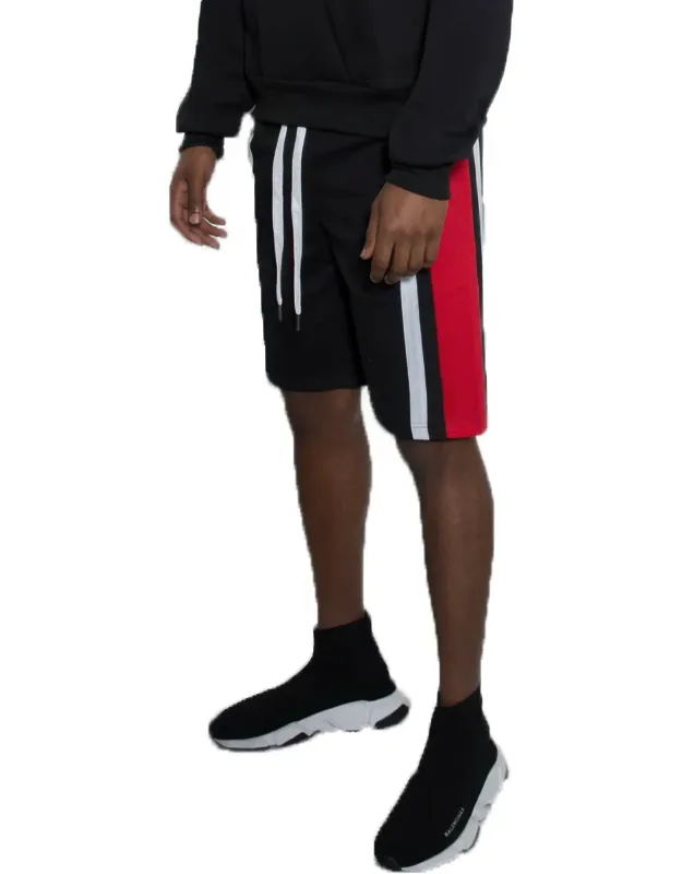 Color Block Stripe Sweat Shorts