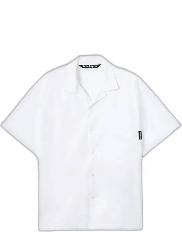 Logo Camp-collar Cotton Bowling Shirt