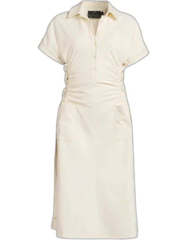 Lace-up Polo Midi-dress