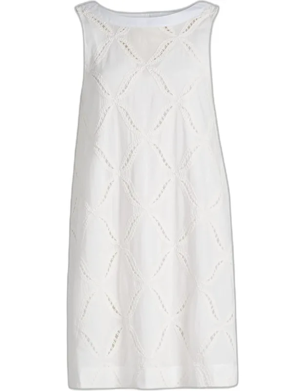 Eyelet Cotton Shift Mini Dress