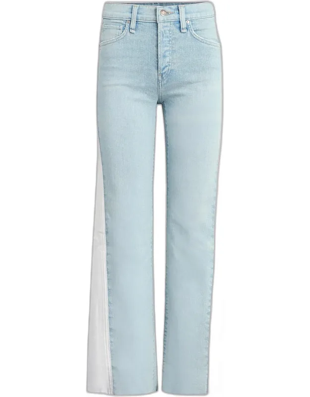 Spliced Wide-leg Ankle Jeans