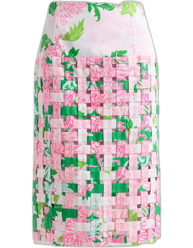 Floral Woven Midi Skirt