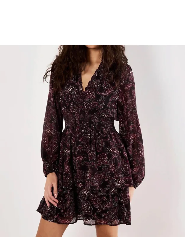 Batik Paisley Ruffle Detail Dress