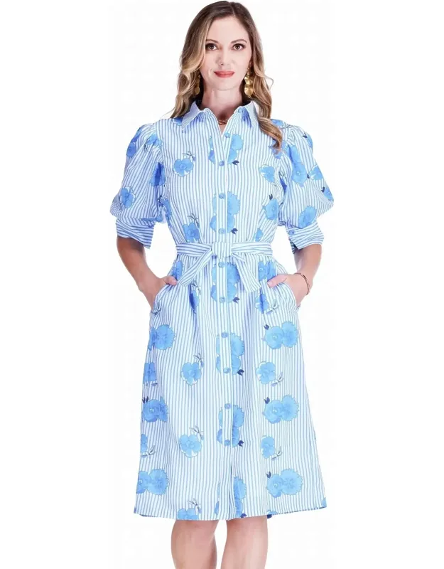 Puff Sleeve Midi Dress