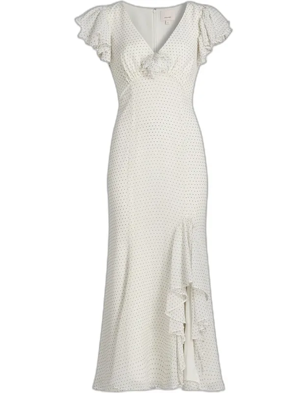 Polka-dot Ruffled Midi Dress