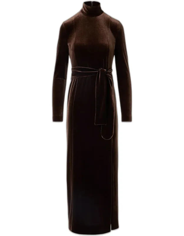 Techno Stretch Velvet Midi Dress