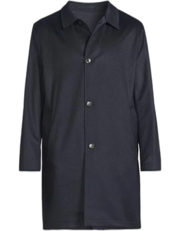 Cashmere-blend Reversible Raincoat