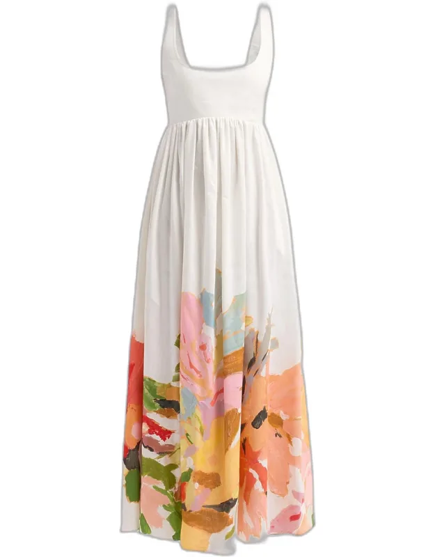 Forever Young Floral Maxi Dress With Lace-up Back