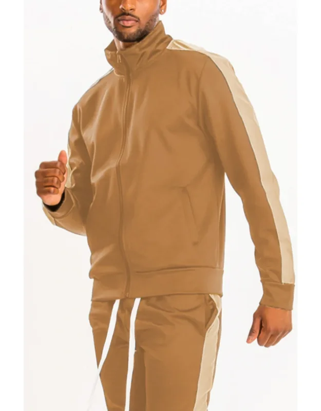 Track Single Stripe Jacket - Full Zip, Elastic Cuffs