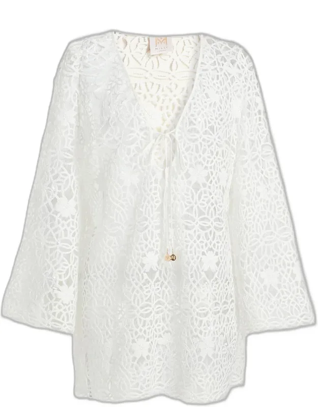Crochet-knit Cover-up Mini Dress