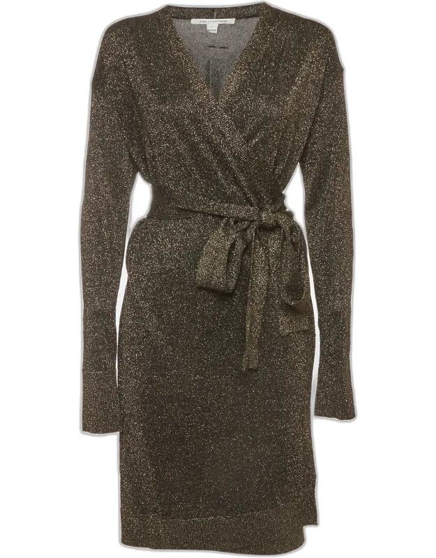 Lurex Knit Wrap Dress