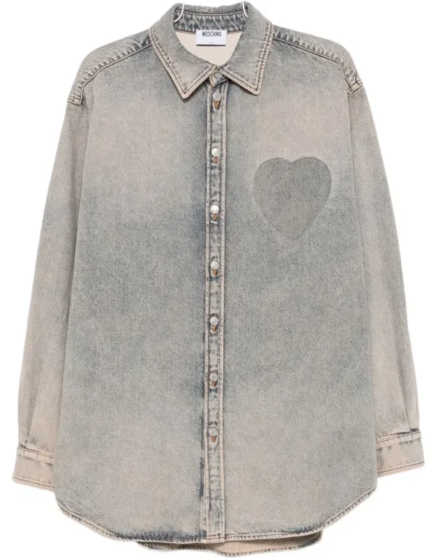 Washed Grey Silk And Nylon Casual Shirt