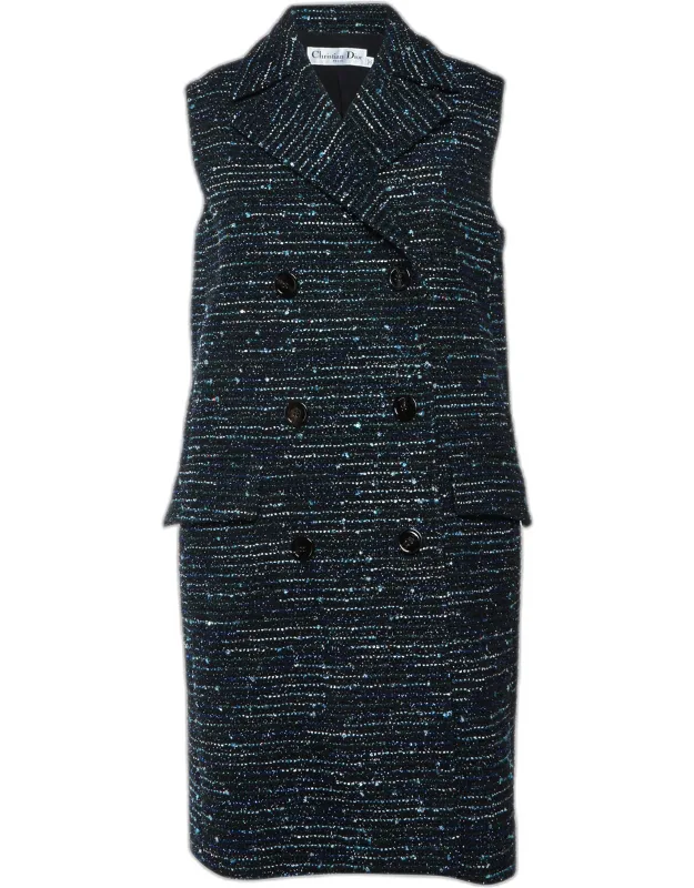 Tweed Double Breasted Vest Coat