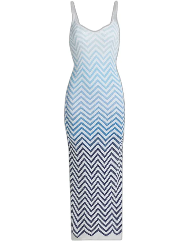 Gradient Zigzag Midi Cover-up Dress