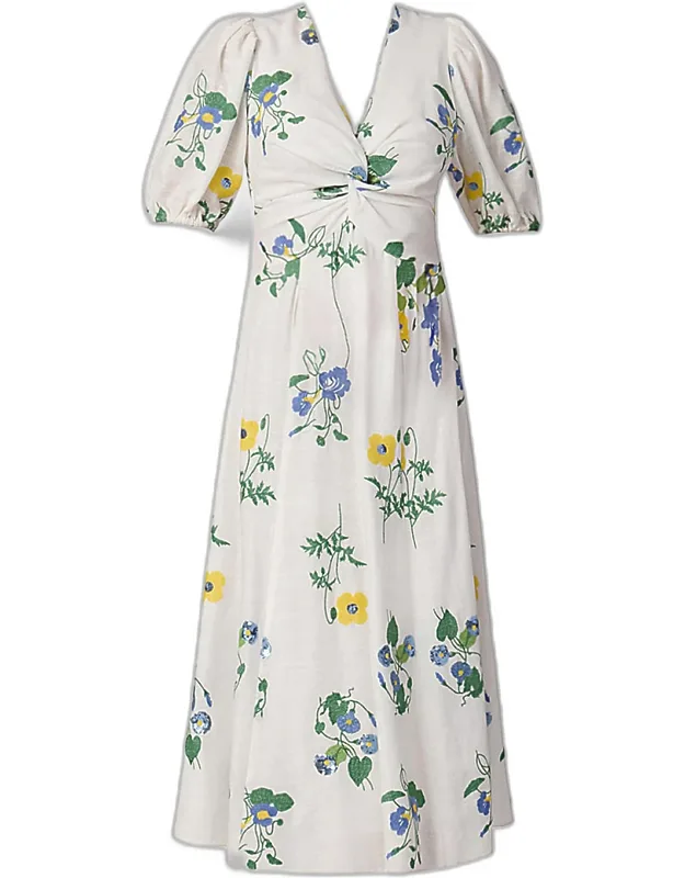 Printed Knot Midi Dress
