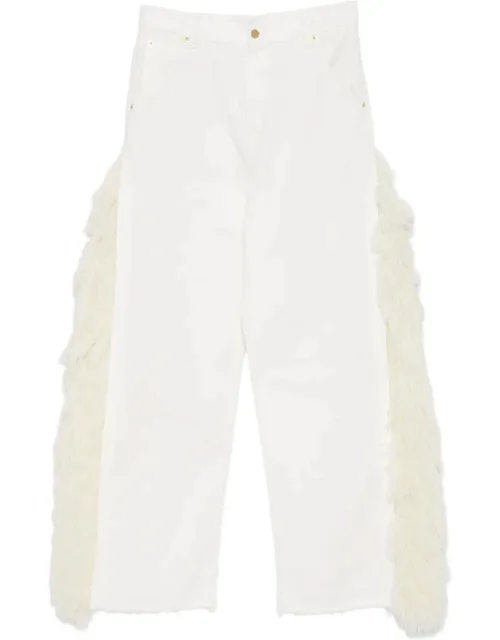 Fringed Raw-hem Jeans