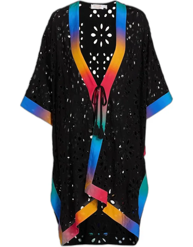 Campsis Eyelet Short Mini Kimono Dress