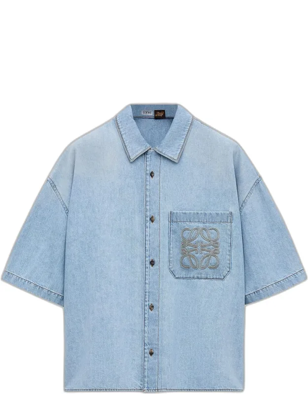 Anagram Denim Short-sleeve Shirt