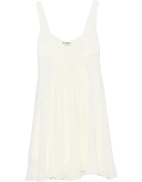 Pleated Sleeveless Mini Dress