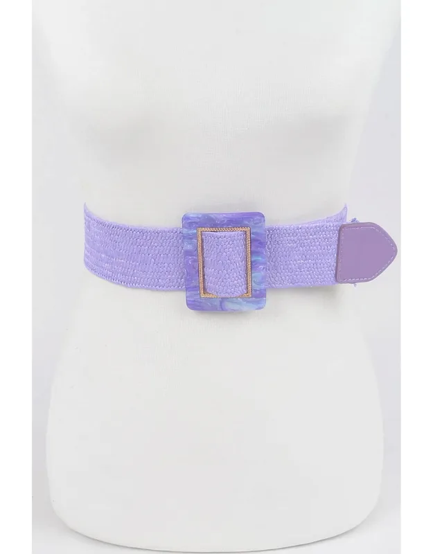 Square Buckle Stretch Belt