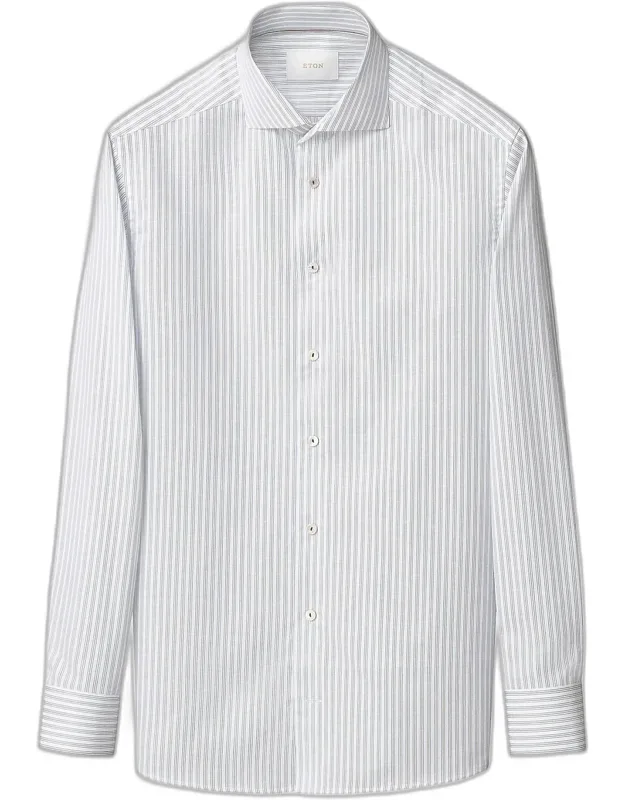 Contemporary-fit Stripe Cotton-linen Shirt