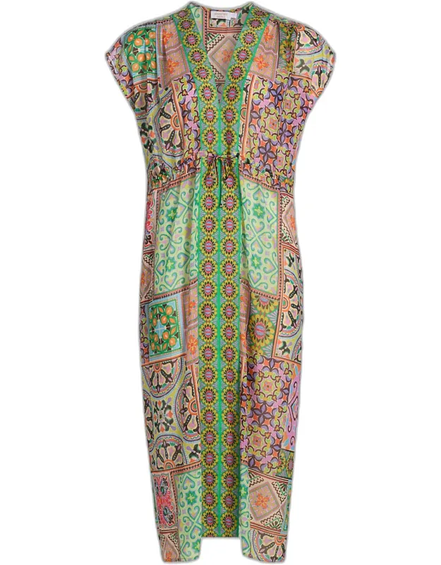 Lanthe Print V-neck Caftan Dress