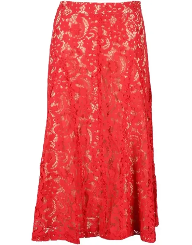 Lace Cotton-blend Long Skirt