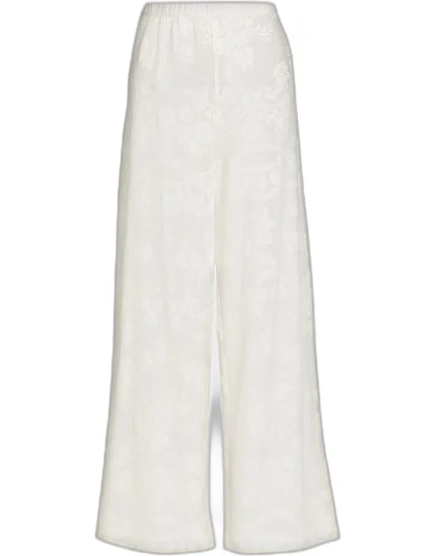 Cotton-blend Wide-leg Pants
