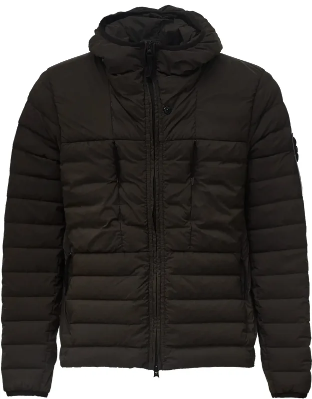 Seamless Nylon Down Jacket With Padded Hood