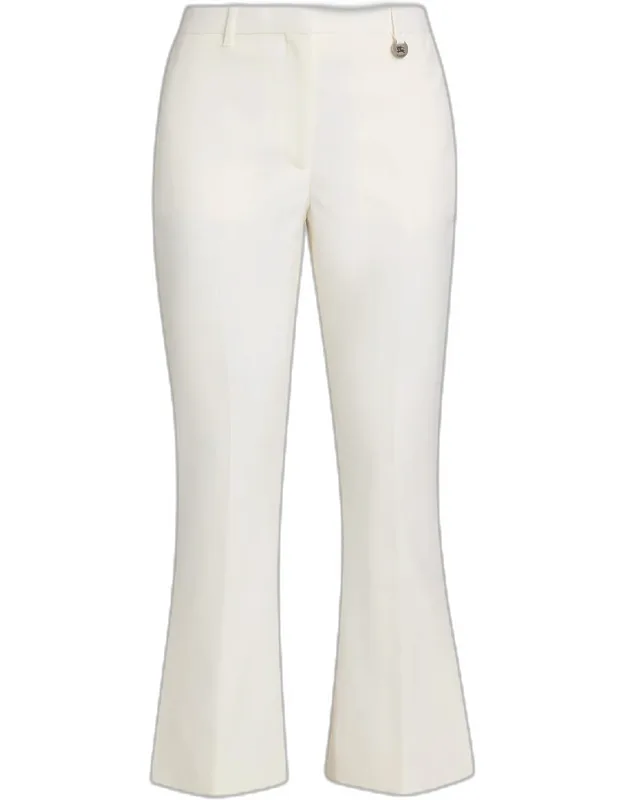 Wool Bootcut Crop Trousers
