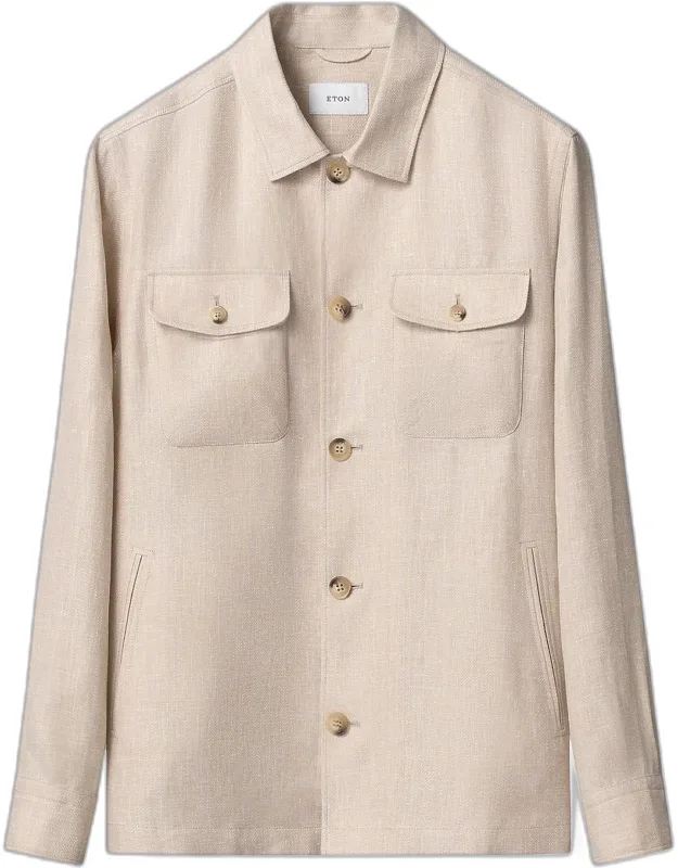 Herringbone Linen-blend Shirt Jacket